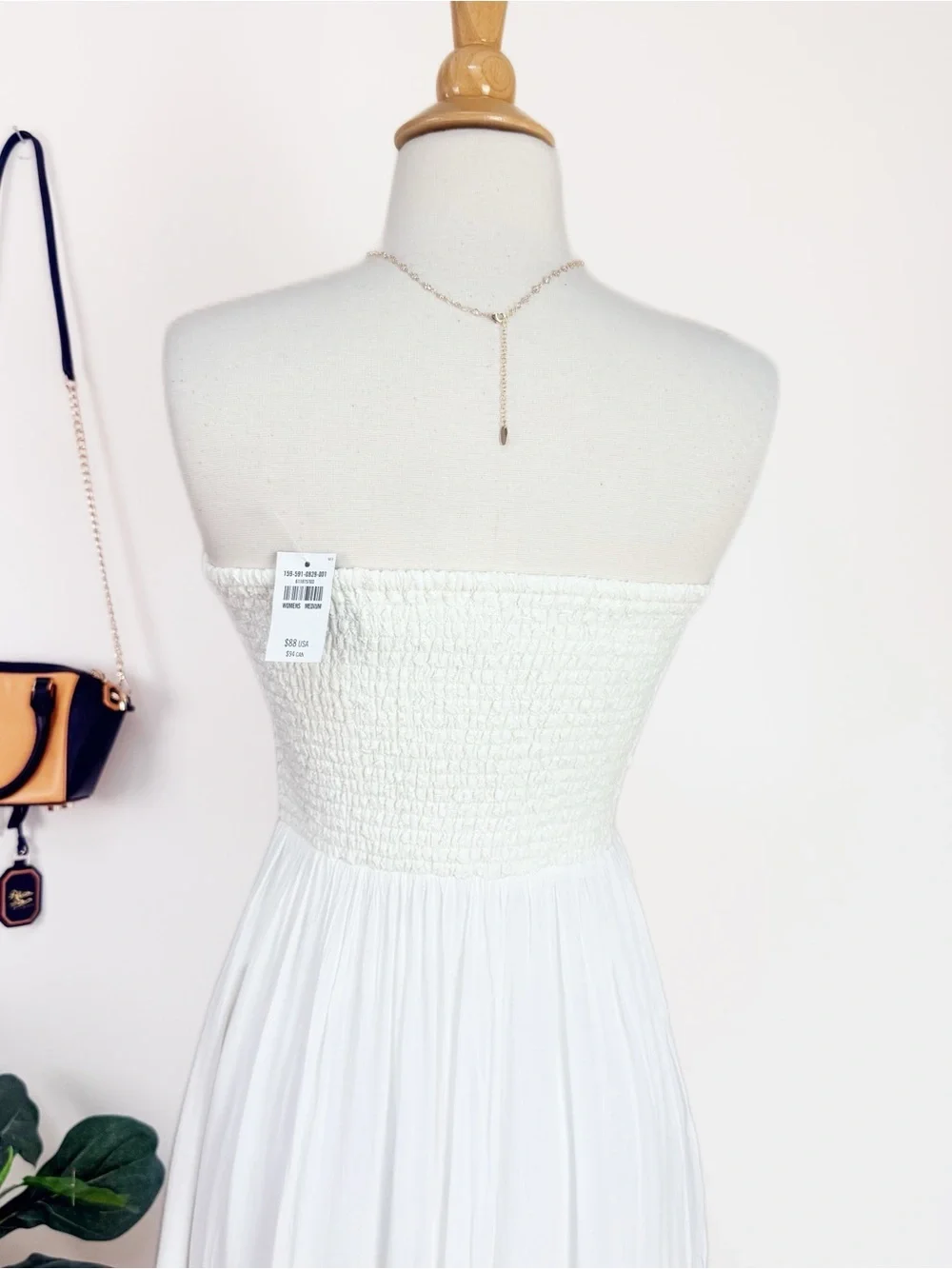 💋Abercrombie & Fitch White Strapless Lace Maxi Dress